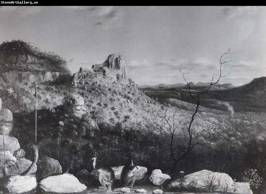 unknow artist Landscape with kangaroos in foreground